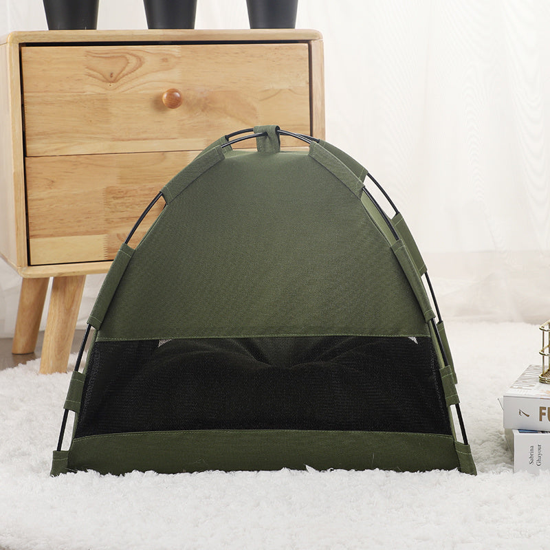 Portable Pet Tent Bed – Cooling Cat Nest & Cushioned Dog House