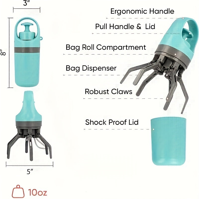 Portable Dog Poop Scooper with Bag Dispenser