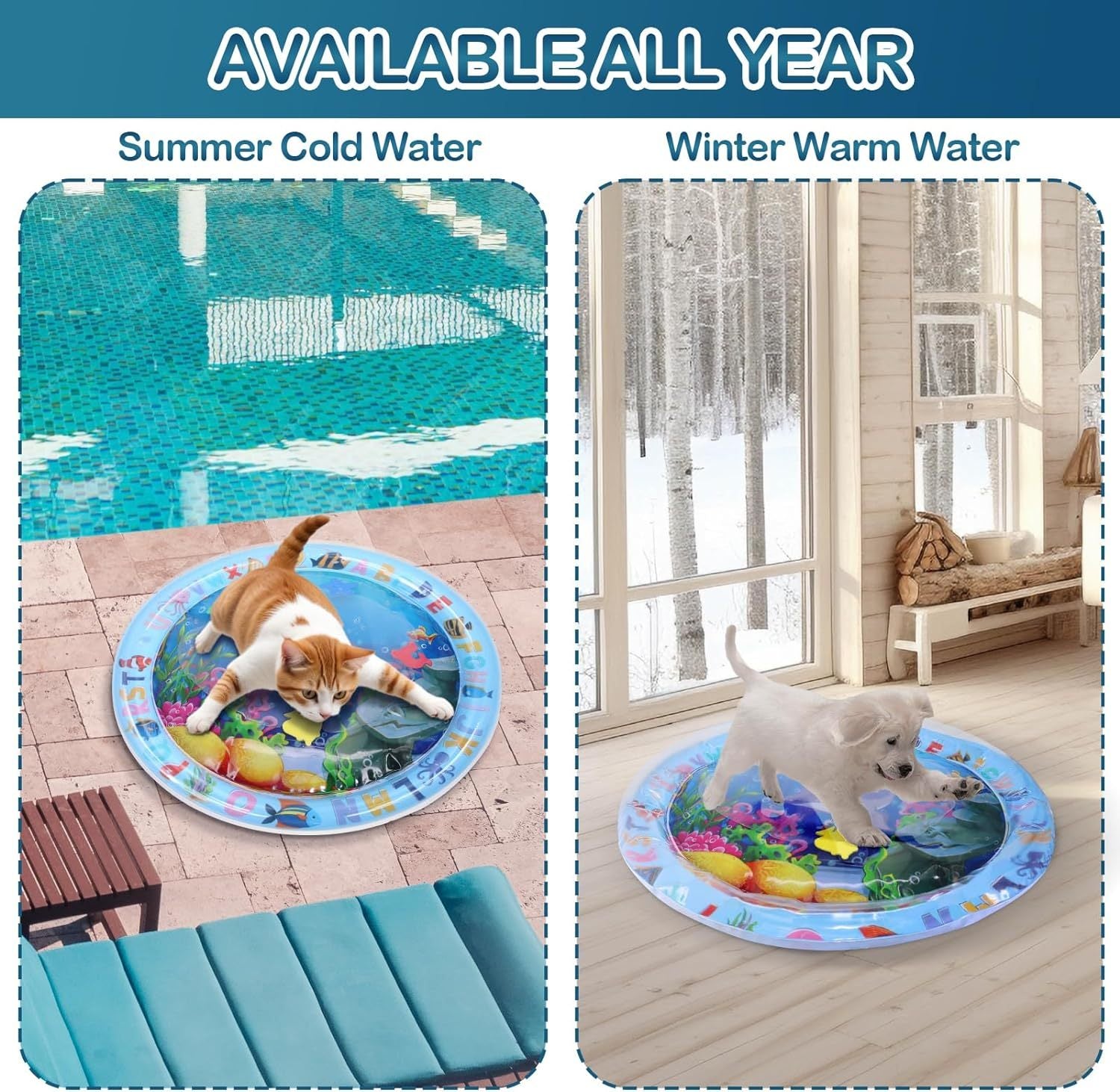 Cooling Water Sensory Play Mat for Cats & Dogs