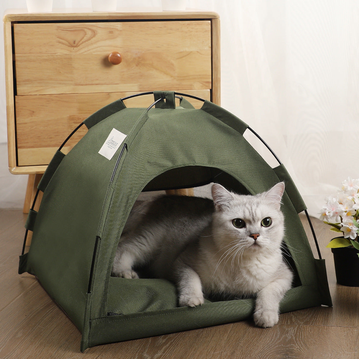 Portable Pet Tent Bed – Cooling Cat Nest & Cushioned Dog House