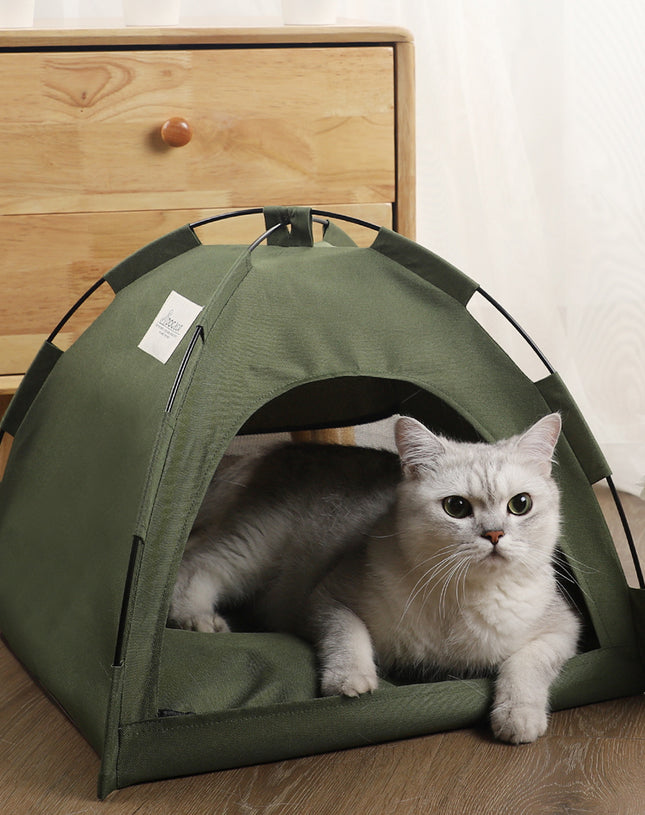 Portable Pet Tent Bed – Cooling Cat Nest & Cushioned Dog House