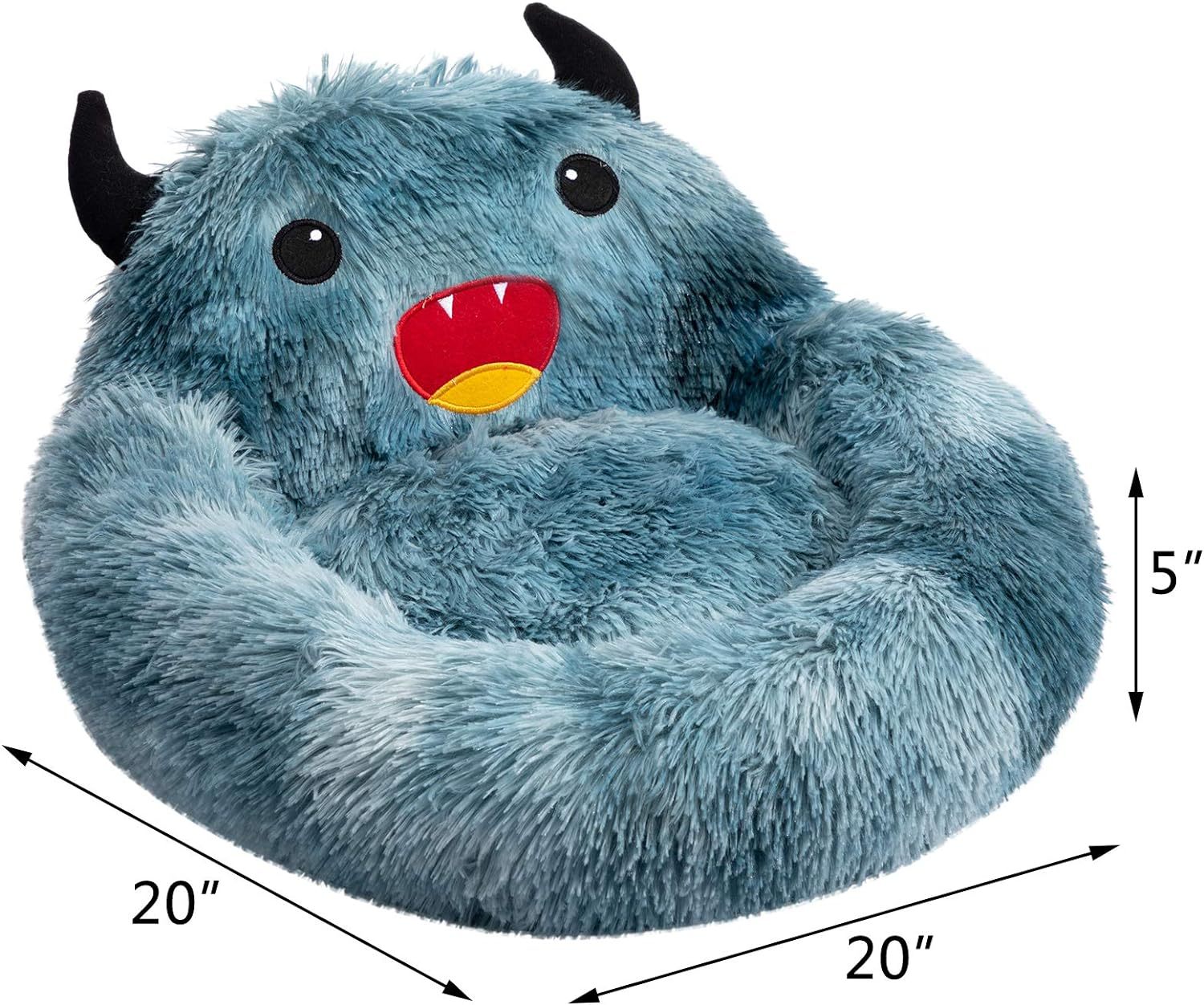 Self-Warming Donut Pet Bed Round Faux Fur