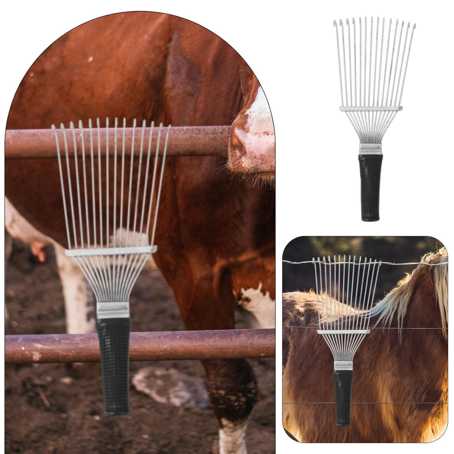 Pet Dematting Rake Comb – Undercoat Grooming Brush for Dogs & Horses