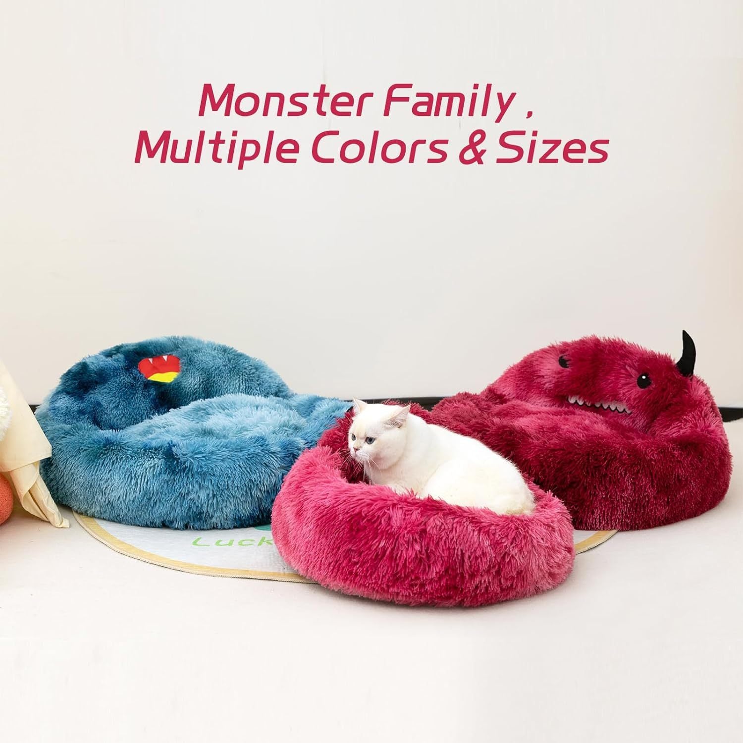 Self-Warming Donut Pet Bed Round Faux Fur