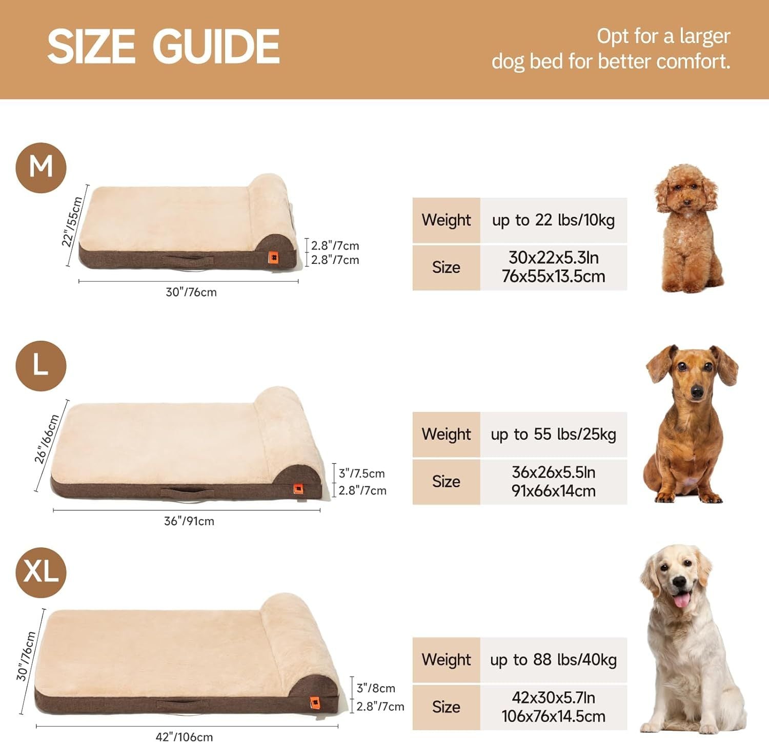 MEWOOFUN Orthopedic Dog Bed For Medium Dogs