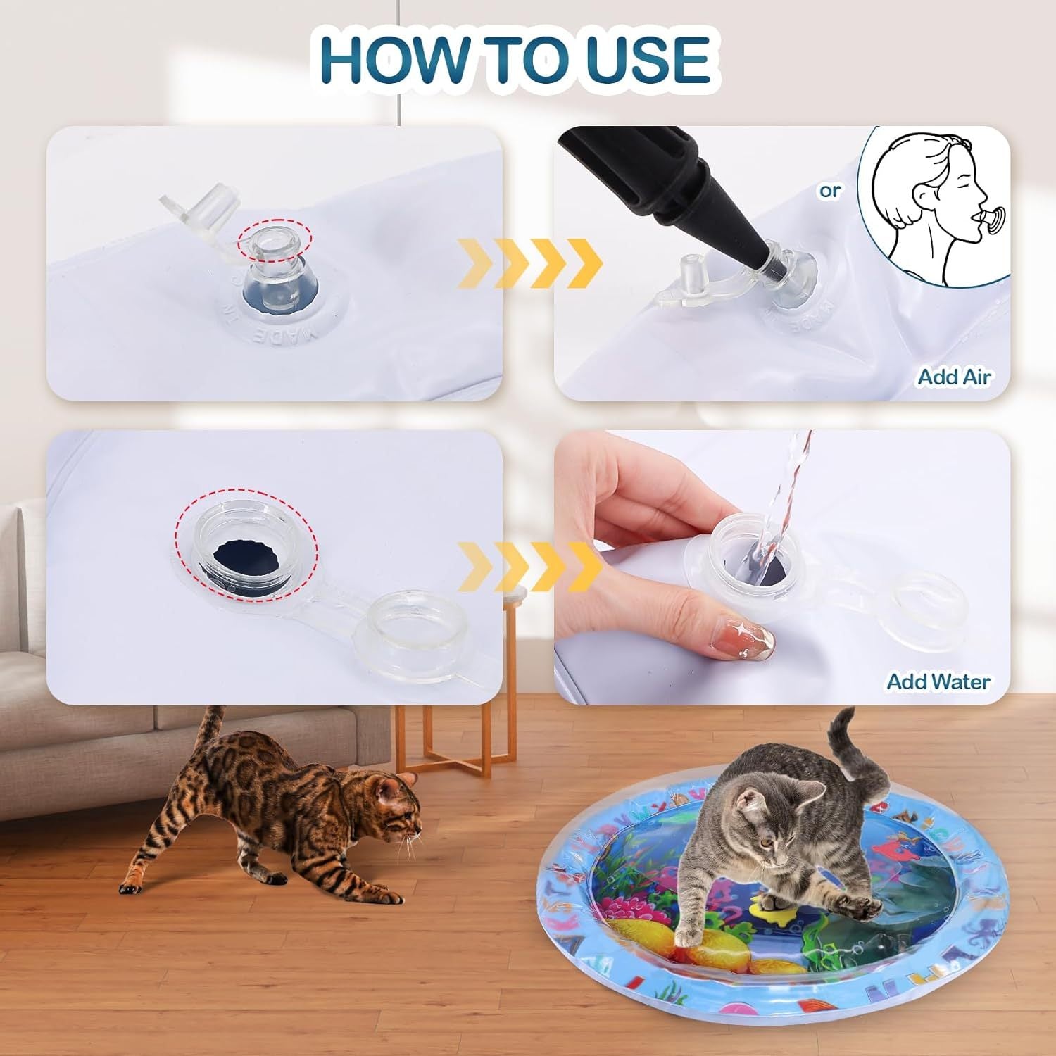 Cooling Water Sensory Play Mat for Cats & Dogs
