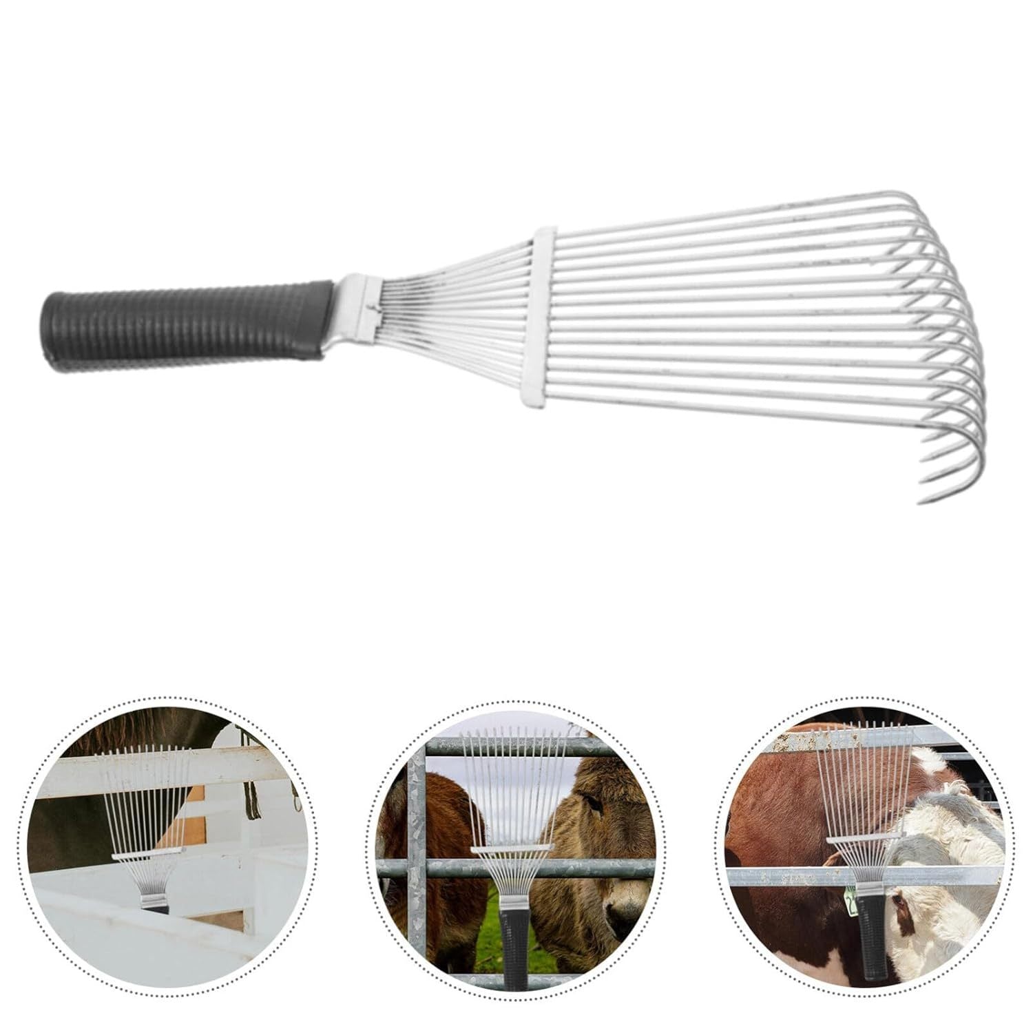 Pet Dematting Rake Comb – Undercoat Grooming Brush for Dogs & Horses