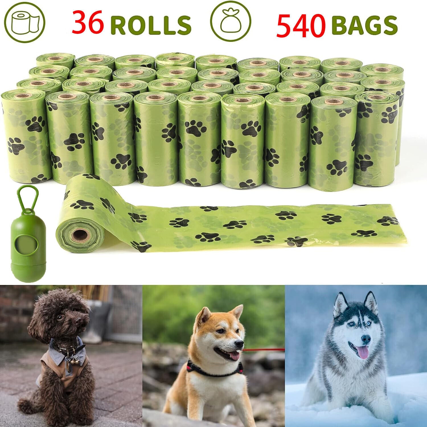540 Bags High Quality Heavy Duty Large Biodegradable Dog Poo Bags