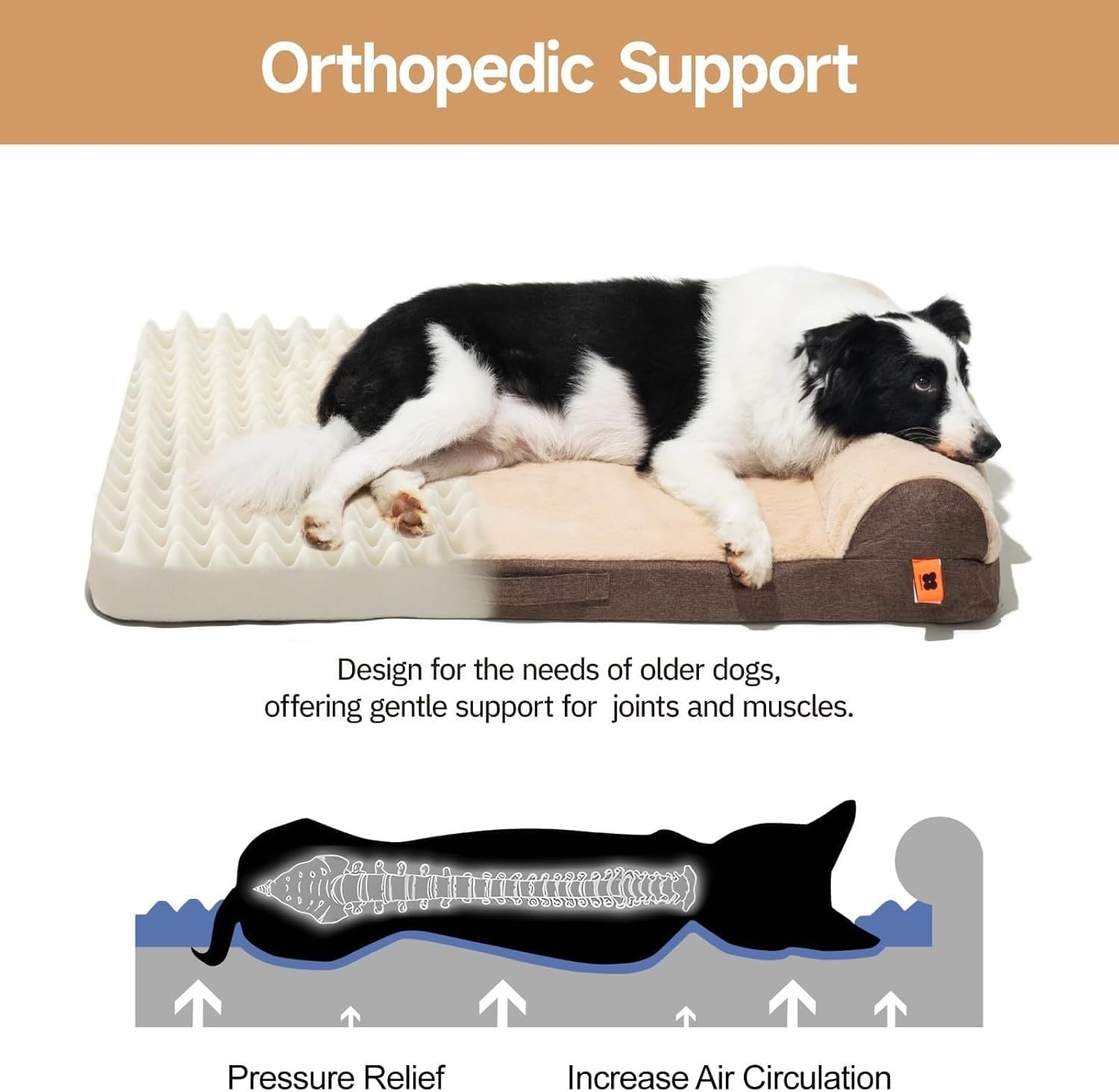 MEWOOFUN Orthopedic Dog Bed For Medium Dogs