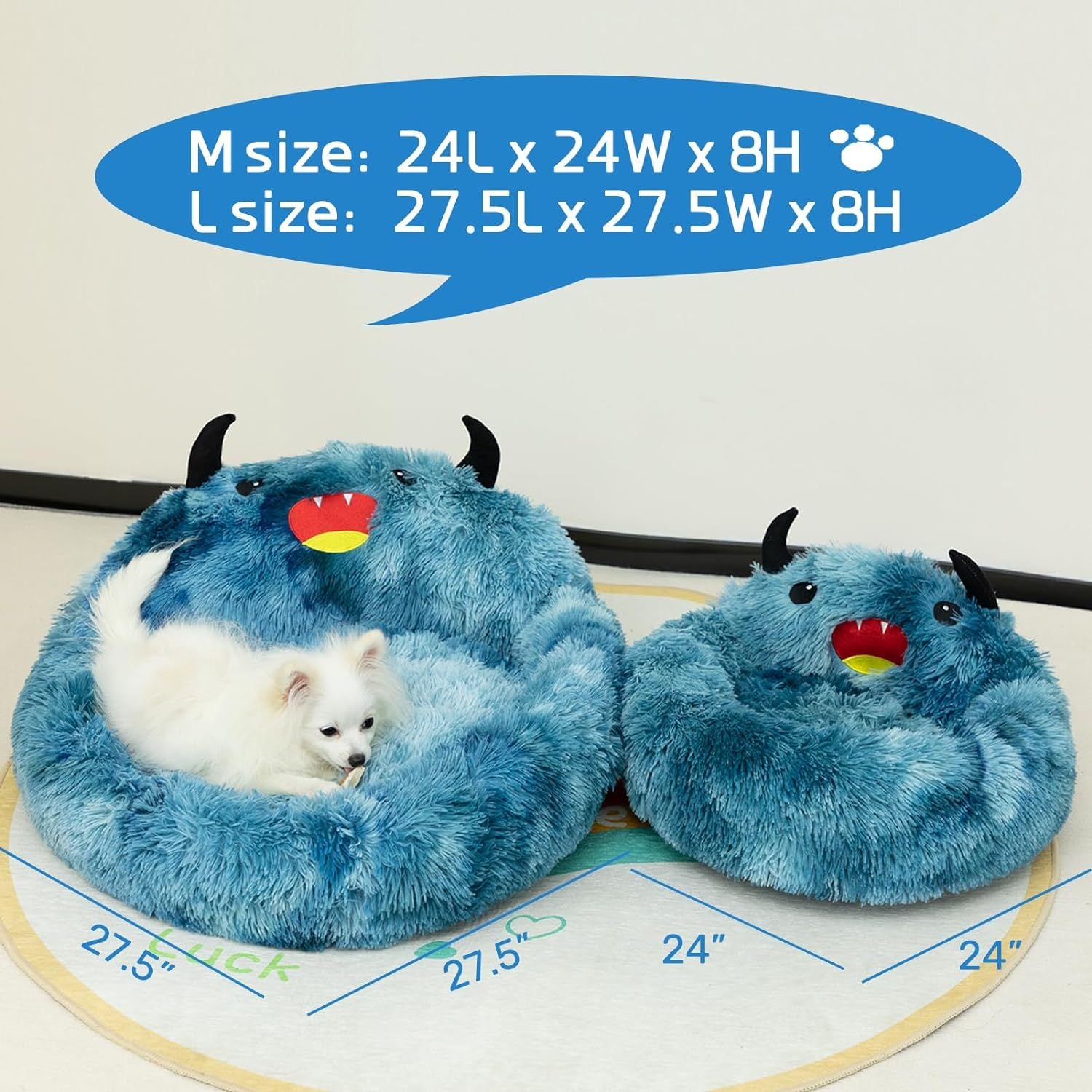 Self-Warming Donut Pet Bed Round Faux Fur