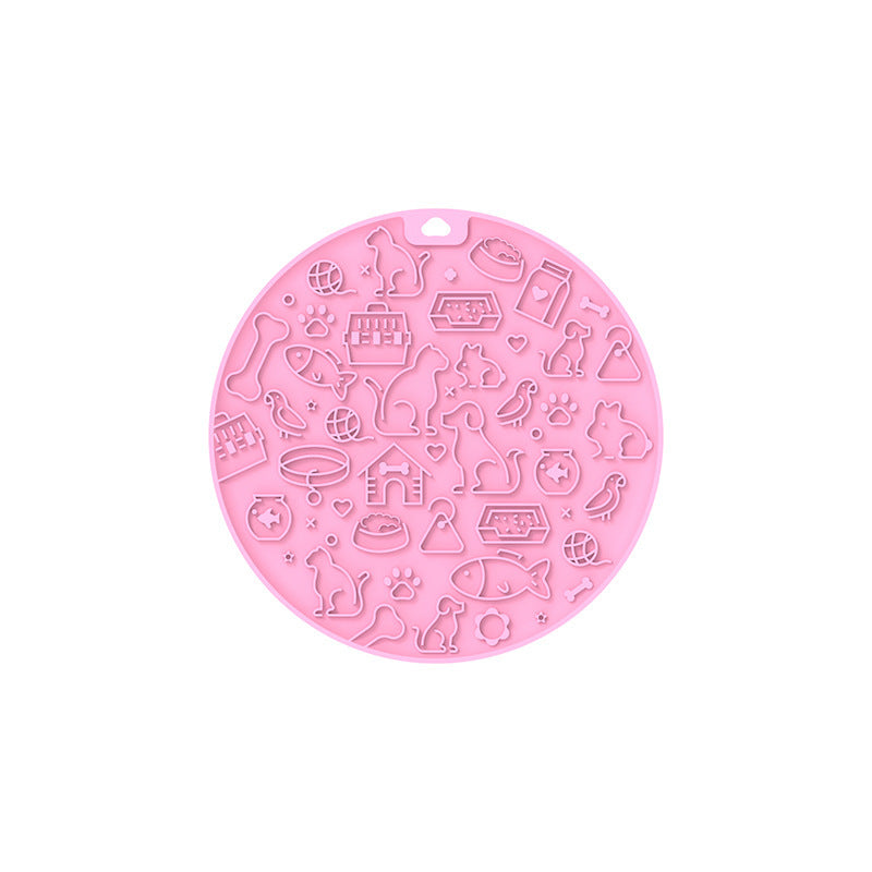 Pet Licking Mat Round Silica Gel Sucker