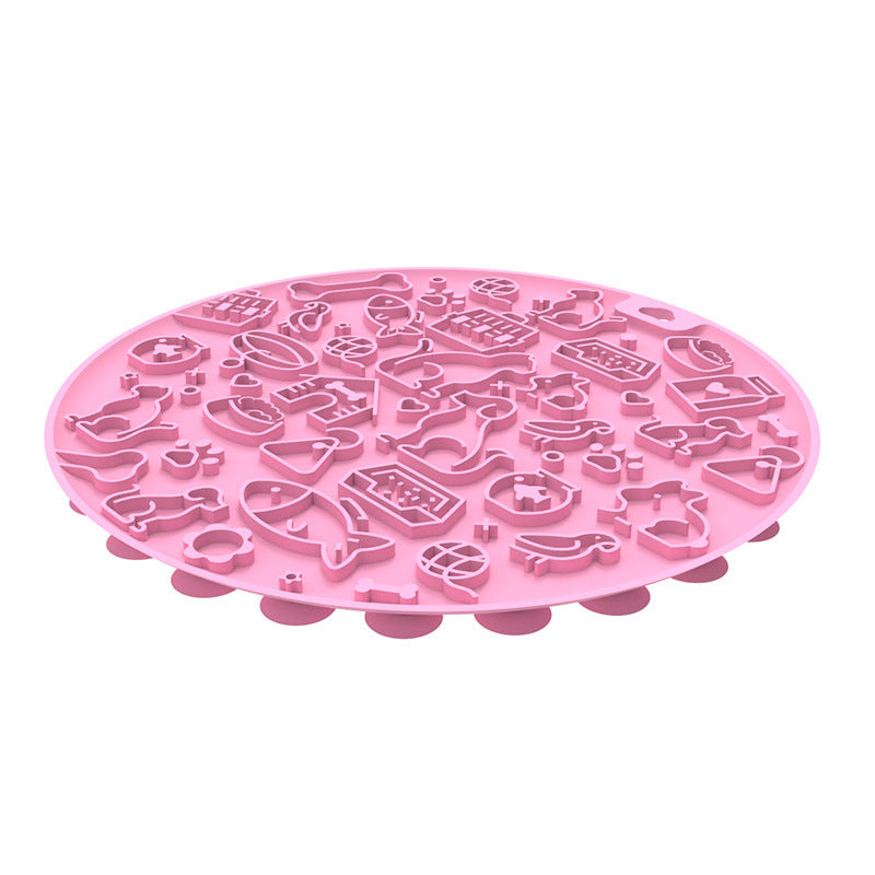 Pet Licking Mat Round Silica Gel Sucker
